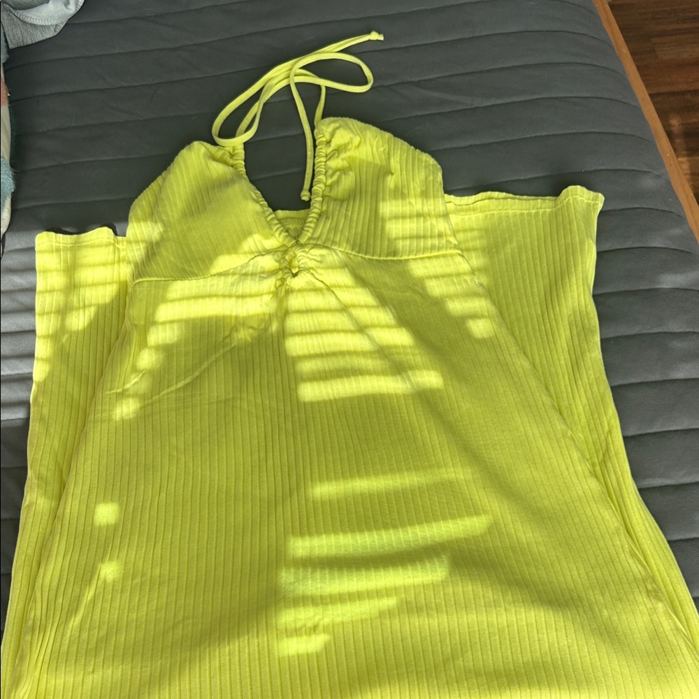 Vibrant Lime Halter dress